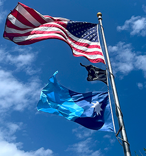 State of MN flags and POW flag