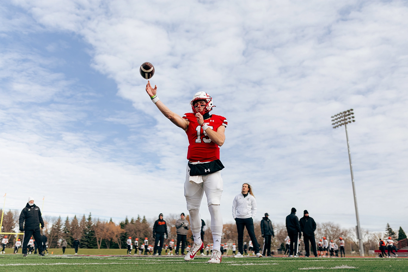 Jack Strand gets ready to throw the football.