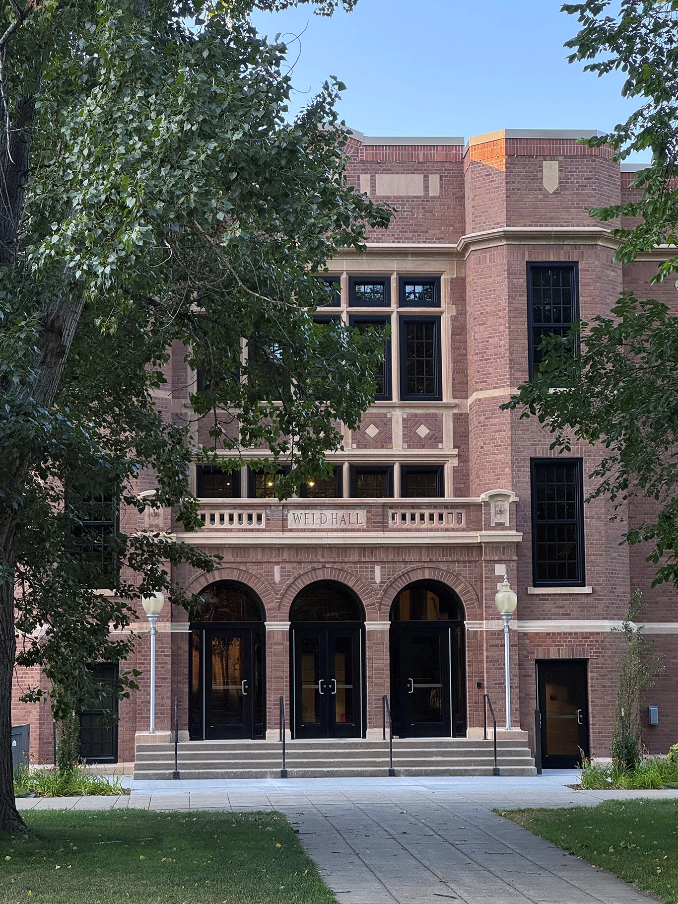 Renovated Weld Hall front steps