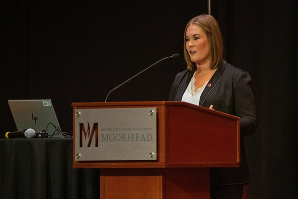 Graduate nursing student presenting